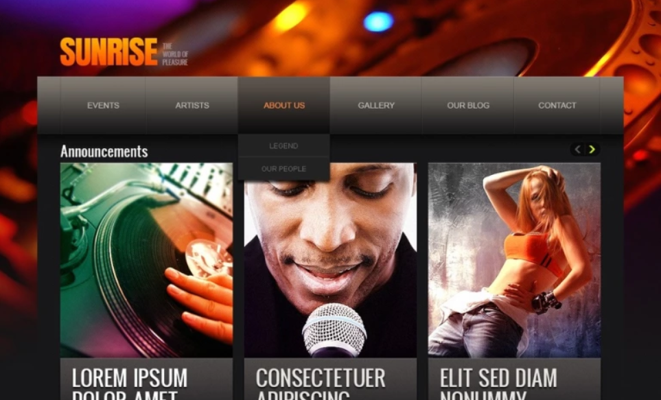 Sunrise - Ecommerce Drupal Template For Responsive Nightclub Website