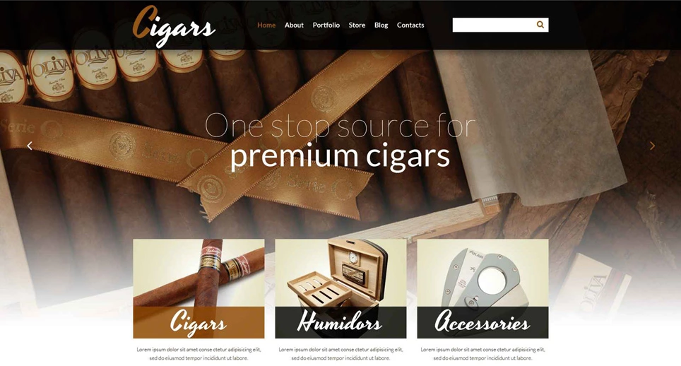 Cigars - Tobacco Responsive Theme for WooCommerce Websites