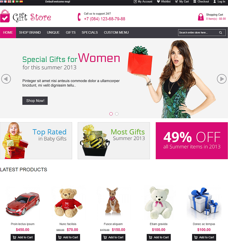 Gift Store Responsive Magento Theme
