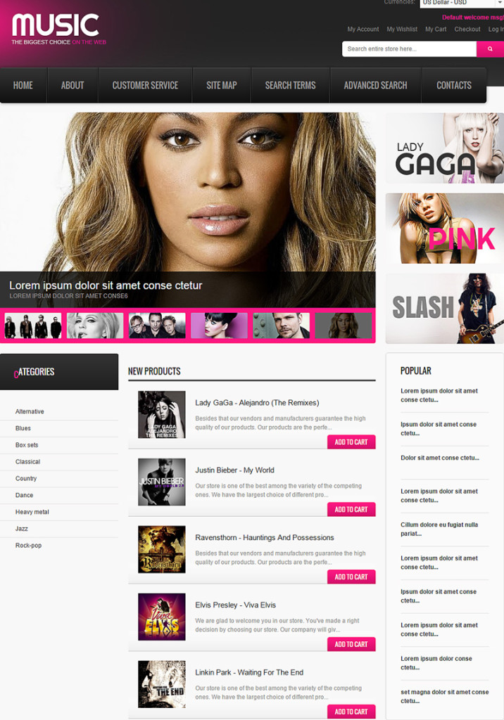 13 Innovative Templates and Themes for Online Music Stores